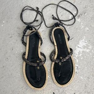 Jimmy Choo braided lace up sandals